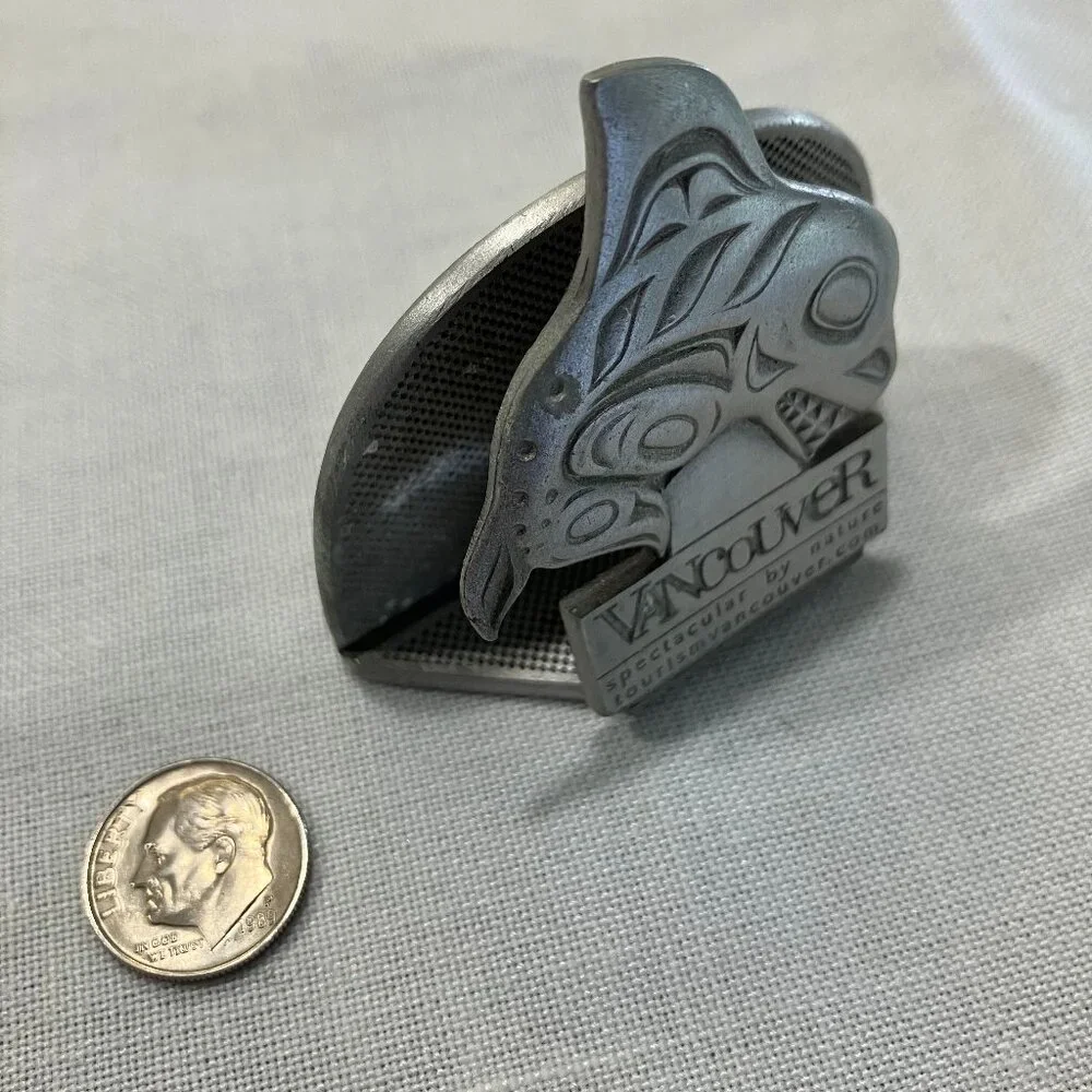 Pewter Beluga Whale Vancouver Card Holder EUC